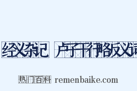 经义杂记·卢子干行略反义词是什么意思的图片